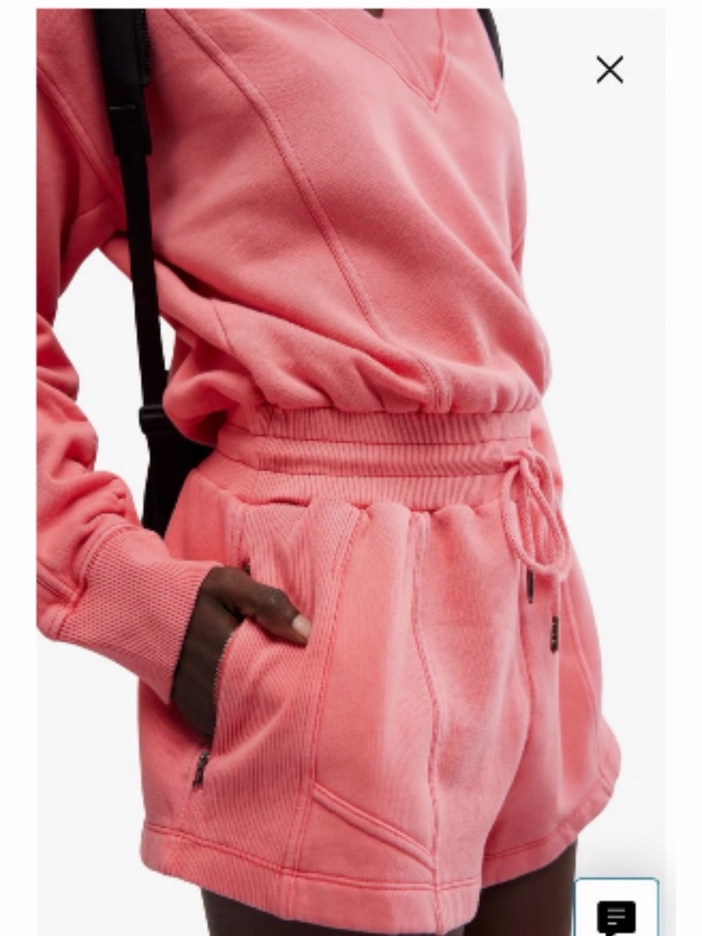 FP Movement by Free People Pink Coral Drawstring Romper